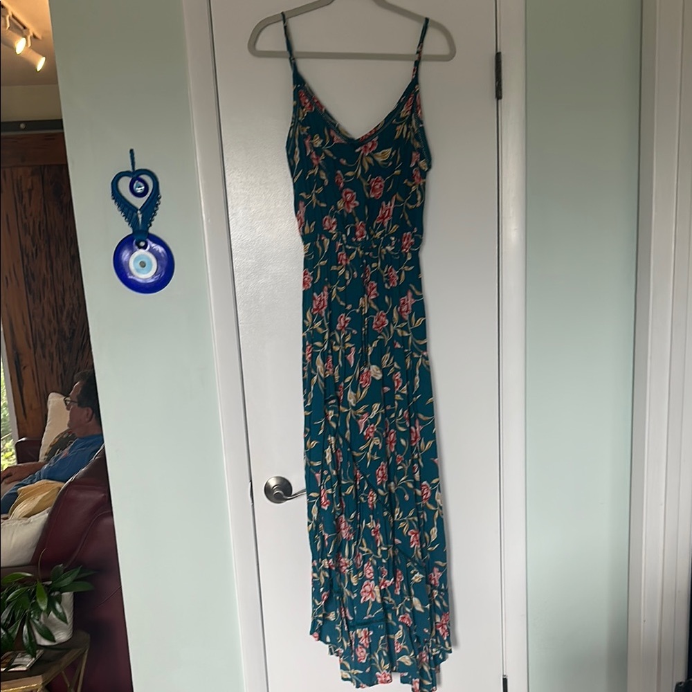 Floral Teal Maxi Dress